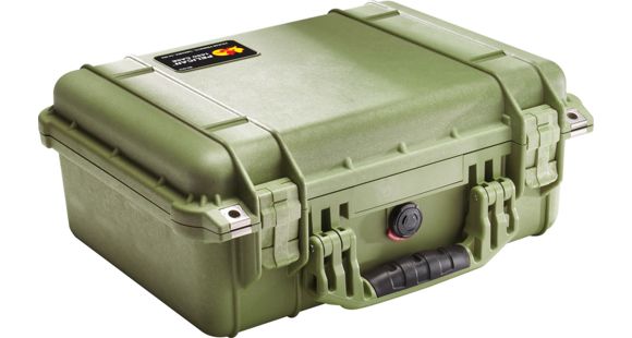 Image of Pelican 1454 Protector Waterproof Crushproof Medium Case, OD Green with Padded Dividers