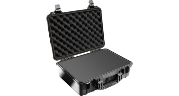 Image of Pelican 1500 Medium Crushproof Dry Case, 18.5x14x7in, Black w/ Liner and Foam