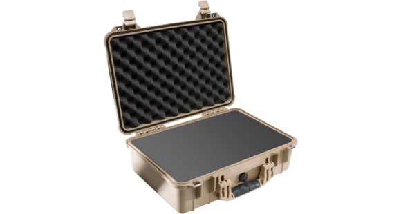 Image of Open Box, Dealer Demo, Pelican 1500 Medium Crushproof Dry Case, 18.5x14x7in, Desert Tan w/ Liner and Foam