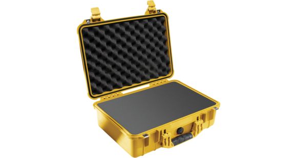 Image of Pelican 1500 Medium Crushproof Dry Case, 18.5x14x7in, Yellow w/ Liner and Foam 1500-000-240