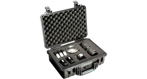 Image of Pelican 1504 Medium Crushproof Dry Case, 18.5x14x7in, Black w/ Liner and Dividers