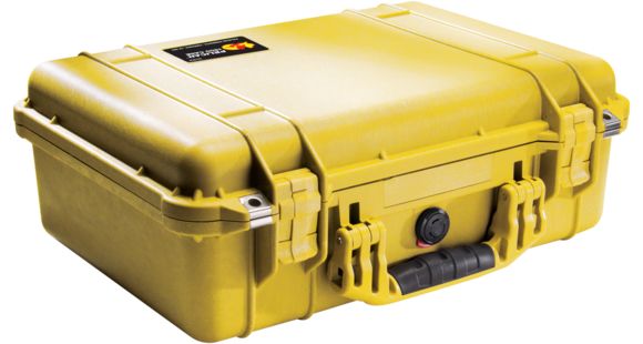 Image of Pelican 1500NF Medium Crushproof Dry Case, 18.5x14x7in, Yellow - No Foam