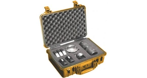 Image of Pelican 1504 Medium Crushproof Dry Case, 18.5x14x7in, Orange w/ Liner and Dividers