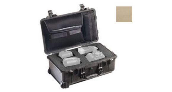 Image of Pelican 1510LFC Laptop Foam Case,19.75x11x7.6in,Foam,Lid Organizer,Desert Tan 1510-008-190