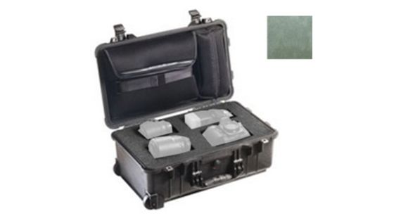 Image of Pelican 1510LFC Laptop Foam Case,19.75x11x7.6in,Foam,Lid Organizer,OD Green 1510-008-130