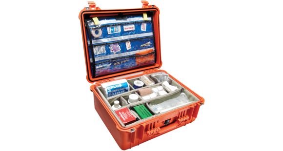 Image of Pelican 1550 EMS Emergency Medical Services Protector Hard Case, Orange w/ Organizer, 1550-005-150