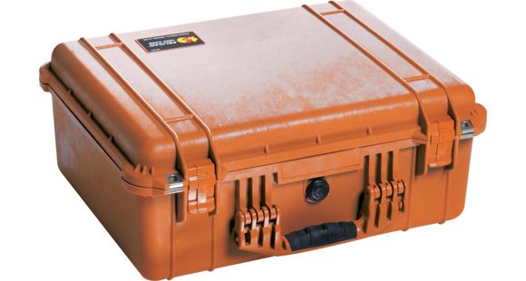 Image of Pelican 1554 Waterproof 20x16x8in Protector Case, Orange w/Padded Dividers