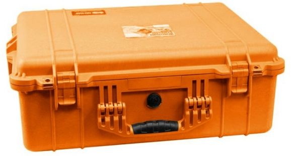 Image of Pelican 1600 Protector Pressurized 24x19x8in Case, Orange w/Padded Dividers