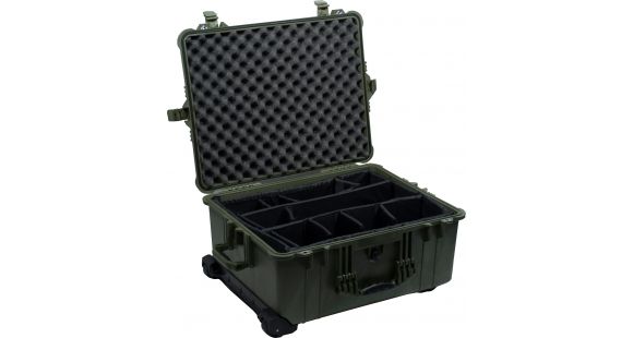 Image of Pelican 1610 Waterproof 25x20x12in Transport Case, Black w/Wheels, No Foam