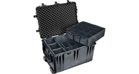 Image of Pelican 1660 Large Protector Watertight Hard Case, Black w/ Liner &amp; Padded Dividers 1660-024-110