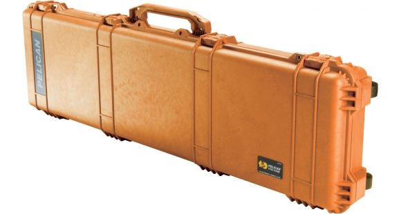 Image of Pelican 1750 Protector Long Gun Case, w/ Wheels, 50.5in, Orange w/ Liner &amp; Foam, 1750-000-150