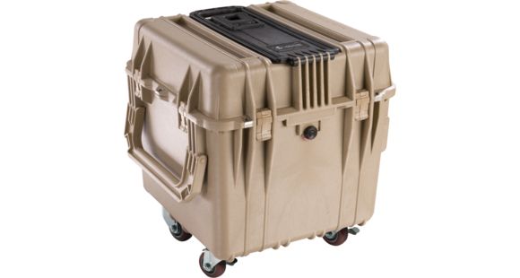 Image of Pelican 340 Watertight Protector 18in Cube Case w/ Wheels, Foam - Tan