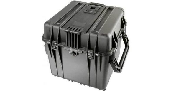 Image of Pelican 340 Watertight Protector 18in Cube Case w/ Wheels, No Liner &amp; With Foam - Black 0340-100-110