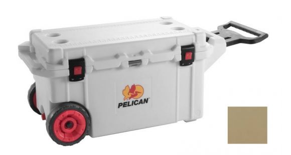 Image of Pelican 80Qt Elite Cooler w/Wheels,29x13x13in,Tan 32-80Q-OC-TAN