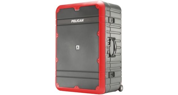 Image of Pelican BA30 Elite Vacationer Luggage, 25.85x16.98x10.93in, Gray/Red, LG-BA30-GRYRED
