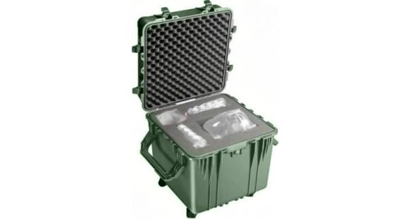 Image of Pelican Large Cube OD Green Case 0350 with Foam