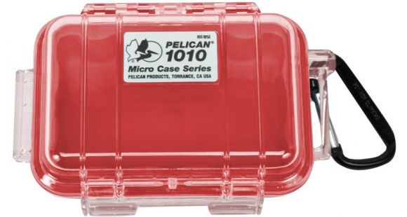 Image of Pelican 1010 Micro Water/Crushproof Dry Box, 5.43x4.06x2.12in - Red 028-100