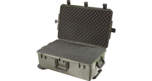 Image of Pelican Storm Cases iM2950 Dry Box w/ Wheels, 31.3x20.4x12.2in, Olive, Cubed Foam iM2950-30001