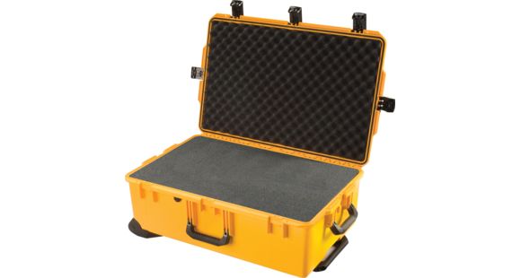Image of Pelican Storm Cases iM2950 Dry Box w/ Wheels, 31.3x20.4x12.2in, Yellow, Cubed Foam iM2950-20001