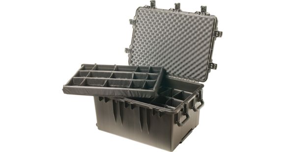 Image of Pelican Storm Cases iM3075 Dry Box w/Wheels, 33.31x24.25x19.27in, Black, Padded Divider iM3075-00002