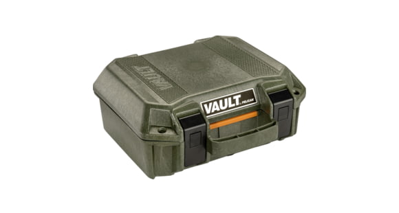 Image of Pelican V100C, Vault Small Handgun Case, With Foam, Olive Drab Green, 12.28" x 12.03" x 5.16" VCV100-0020-ODG
