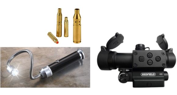 Image of Redfield Counterstrike Red Dot Sight, Matte, Black 117850 w/ SightMark Laser Bore Sights SM39001 and Real Avid Magnetic Bore Light AVBR101-B