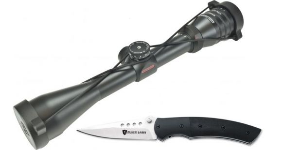 Image of Redfield Revenge 3-9x42mm Dial-N-Shoot Rifle Scope - Matte Black, Accu-Ranger Accu-Plex Reticle 117853 w/ Browning 132BL Black Label Sliver G-10 Folding Knife 320132BL