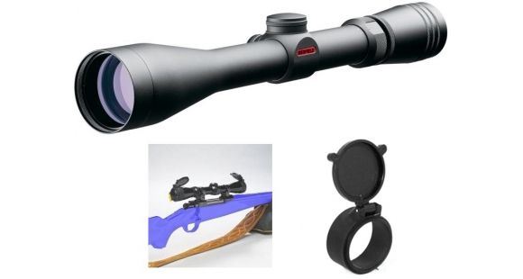 Image of Redfield Revolution 3-9x40mm Matte 4-Plex Rifle Scope w/Butler Creek, Black Eye Cover, Butler Creek Multi-Flex Flip-Open Rifle Scope Objective Lens Cover, Black, 67090-KIT1