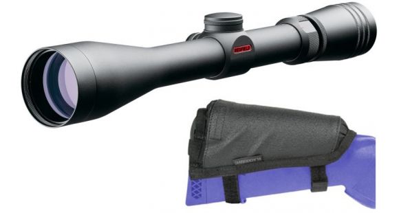 Image of Redfield Revolution 3-9x50mm Matte 4-Plex Rifle Scope w/ BlackHawk Tactical Cheek Pad, Adjustable, HawkTex Material - Black 90CP01BK