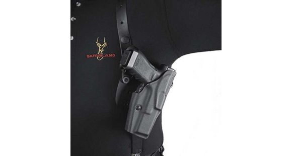 Image of Safariland 1051 ALS Shoulder Holster w/Dual Mag Pouch, H&amp;K USP 9mm, .40 Compact 3.58in., Plain Black, Left Hand, 1051-291-412