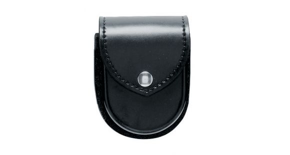 Image of Safariland 290 Double Cuff Pouch W/ Top Flap, Basket Weave Black W/ Brass Snap Closure 290-48B