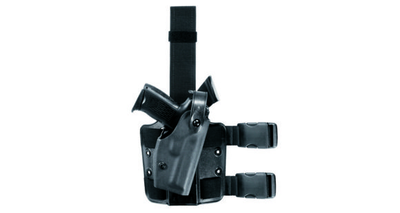 Image of Safariland 6004 SLS Tactical Holster w/Dbl Leg Straps, Beretta 92, Plain Black, Right Hand, 6004-73-411
