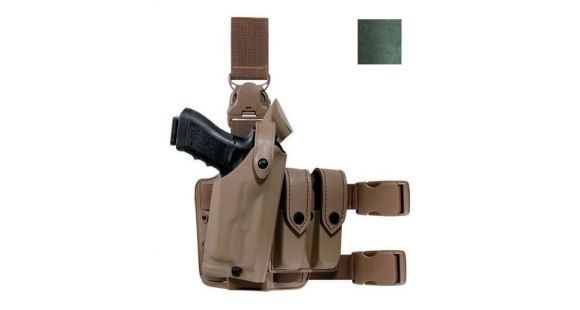 Image of Safariland 6005 SLS SIG Sauer Tactical Holster w/Quick Release, Sig Sauer P220, P226 w/ITI Mount ITI M3X/M6X 4.41in., OD Green, Right Hand, 6005-7712-561