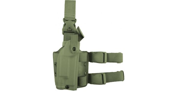 Image of Safariland 6005 SLS SIG Sauer Tactical Holster w/Quick Release, Sig Sauer P226 w/SF Mr14 Rail &amp; SF X200/X300 4.41in., OD Green, Right Hand, 6005-7700-561
