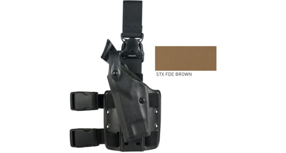Image of Safariland 6005 SLS Tactical w/ Quick Release Leg Harness Holster, Beretta 92, Right Hand, STX Tactical, Flat Dark Earth, 6005-73-551