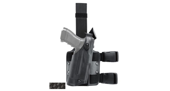Image of Safariland 6304 ALS/SLS Drop-Leg Tactical Holster, Right Hand, STX Basket Weave, 83, Black, 6304-83-481-MS19-MS27