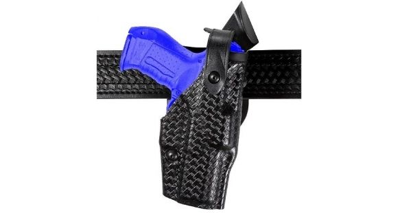 Image of Safariland 6360 Level III Retention ALS/SLS Duty Mid-Ride Holster, Colt 1911 Government, Right Hand, STX Basket Weave, Black, 6360-53-81