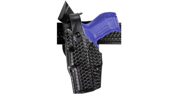Image of Safariland 6360 Level III Retention ALS/SLS Duty Mid-Ride Holster, Colt 1911 Government, Left Hand, STX Basket Weave, Black, 6360-53-482-SH