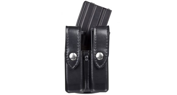Image of Safariland 74 Mag & Rifle Pouch Combo, Glock 20 10mm 4.6in., Glock 21 .45 Cal., Basket Weave Black W/ Brass Snap Closure 74-383-4B