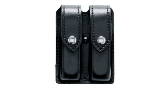 Image of Safariland 77 Double Mag Pouch, H&amp;K Off Handgun For Navy-Mk 23 in.Socomin., STX Tactical Coyote Brown For Shroud W/ Black Plastic Snap, Ambi Shroud Mount 77-94-763PBL