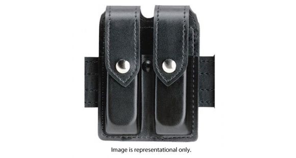 Image of Safariland 78 Slimline Double Magazine Pouch,1911 Government Style,Plain Black w/Black Plastic Snap 78-53-2PBL