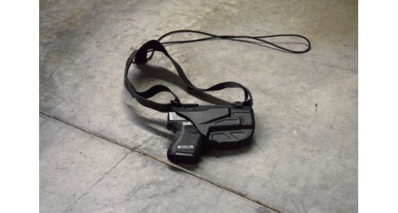 Image of Safariland 7TS ALS Shoulder Holster, Sig Sauer P250, P320 Compact 9mm, .40, Left Hand, Plain Black, 7053-750-412