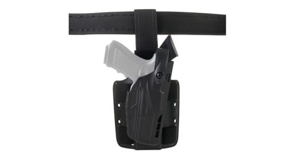 Image of Safariland 7304 7TS ALS/SLS Level III Retention Tactical Holsters, Glock 19 Gen 5, Glock 23, Glock 45, Glock 19X, Standard Double Strap Leg Shroud, Right Hand, Black, 7304-2835-411