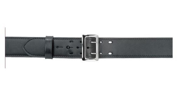 Image of Safariland 875 Stitched Edge Belt, 2.25in Wide, Hi-Gloss Black, Chrome Buckle, Waist 28 in