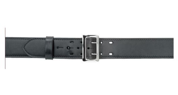 Image of Safariland 875 Stitched Edge Belt, 2.25in Wide, Hi-Gloss Black, Chrome Buckle, Waist 38 in