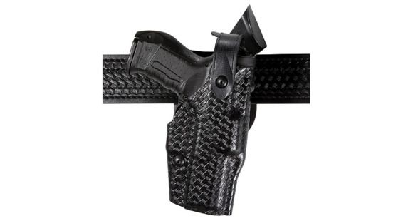 Image of Safariland 6360 Level III Retention ALS/SLS Duty Mid-Ride Holster, Smith &amp; Wesson M&amp;P 9/Smith &amp; Wesson M&amp;P 40, Left Hand, STX Basket Weave, Black, 6360-219-482OBL