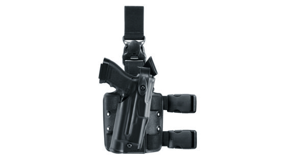Image of Safariland 6305 ALS Tactical w/ Quick Release Leg Harness Holster, Right Hand, Brown, 6305-77-551-SP10-MS15-MS18