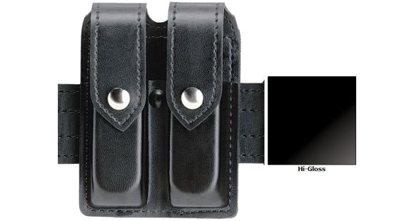 Image of Safariland Double Mag Pouch w/Flap Hi-Gloss Black For Glock 17 78-83-9B