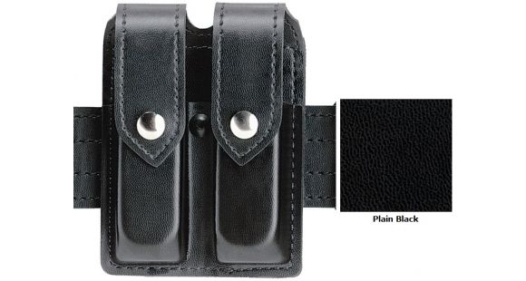 Image of Safariland Double Mag Pouch w/Flap Plain Black SW 59 Ber 92 78-76-2PBL