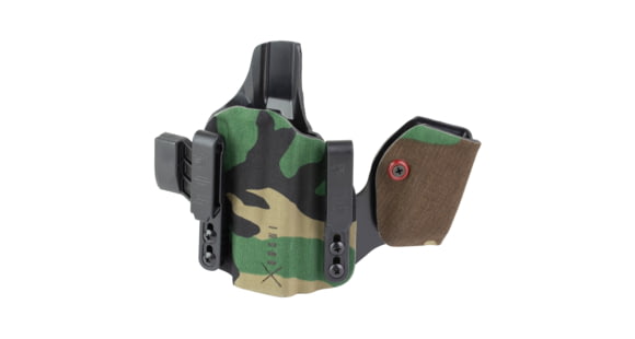 Image of Safariland INCOG-X, Joint Collaboration with Haley Strategic, Inside the Waistband Holster, Fits Glock 17/19, Integrated Magazine Caddy, Microfiber Suede Wrapped Boltaron Construction, Woodland Camo, Right Hand, 1341348